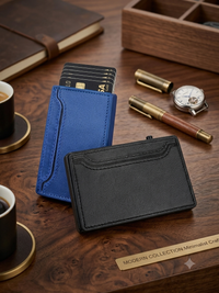 Premium Leder-Kartenetui mit RFID-Schutz & Pop-Up-Funktion
