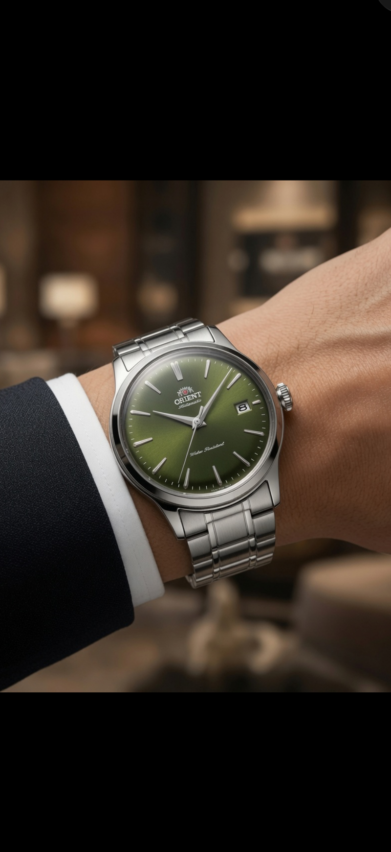 ORIENT Automatik-Herrenuhr - Edelstahl, Grünes Ziffernblatt